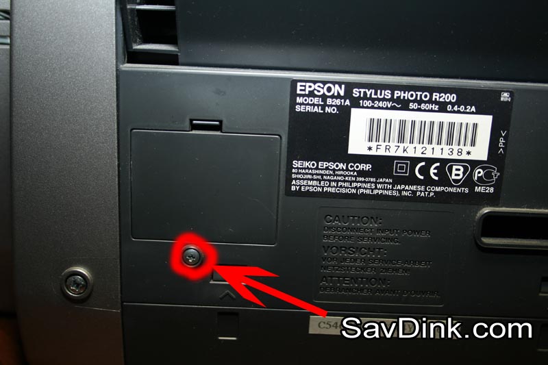Задняя стенка струйного принтера Epson